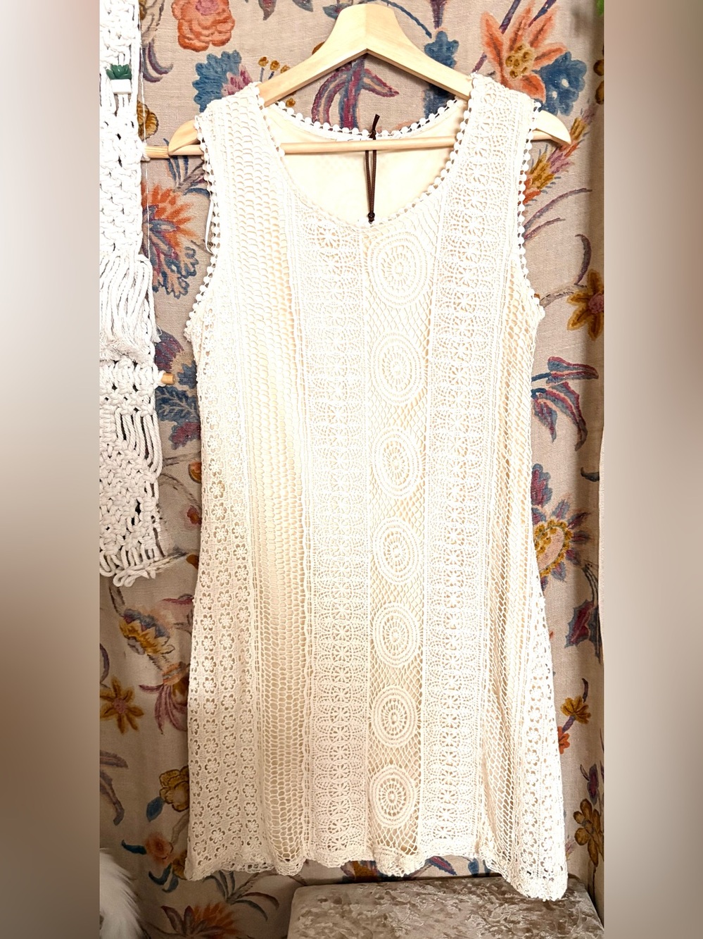 Solitaire Cream Crochet Lace Dress